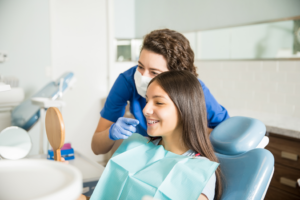 a patient visiting their orthodontist